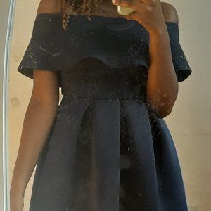 Navy blue Charolette Russe xs off-shoulder dress